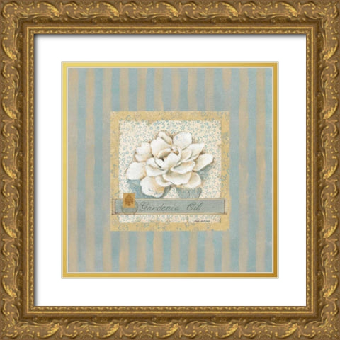Gardenia Oil Gold Ornate Wood Framed Art Print with Double Matting by Robinson, Carol