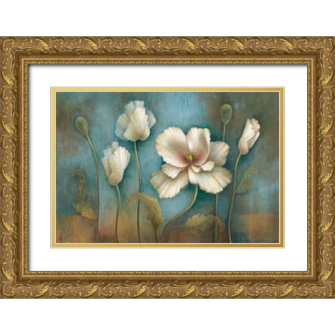Poppy Melody Gold Ornate Wood Framed Art Print with Double Matting by Vollherbst-Lane, Elaine