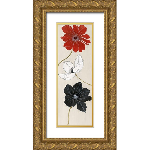 Elegante Trio I Gold Ornate Wood Framed Art Print with Double Matting by Tava Studios