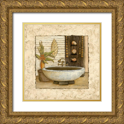 Feng Shui Bath II Gold Ornate Wood Framed Art Print with Double Matting by Olson, Charlene