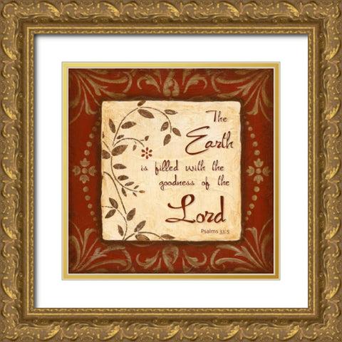 The Earth Gold Ornate Wood Framed Art Print with Double Matting by Tava Studios