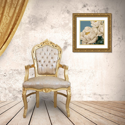 Dolce Peonia Gold Ornate Wood Framed Art Print with Double Matting by Levashov, Igor
