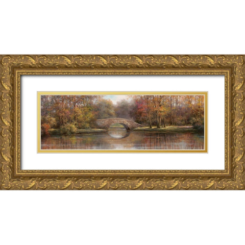 Along the River I Gold Ornate Wood Framed Art Print with Double Matting by Chiu, T.C.