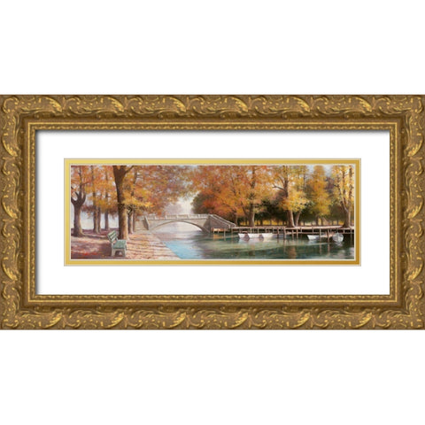 Day in the Park I Gold Ornate Wood Framed Art Print with Double Matting by Chiu, T.C.