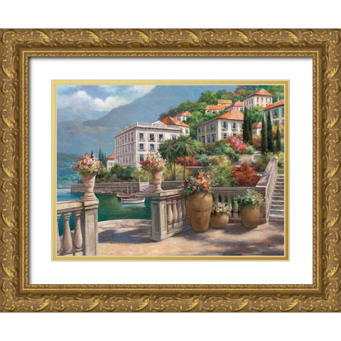 Lago di Como II Gold Ornate Wood Framed Art Print with Double Matting by Chiu, T.C.