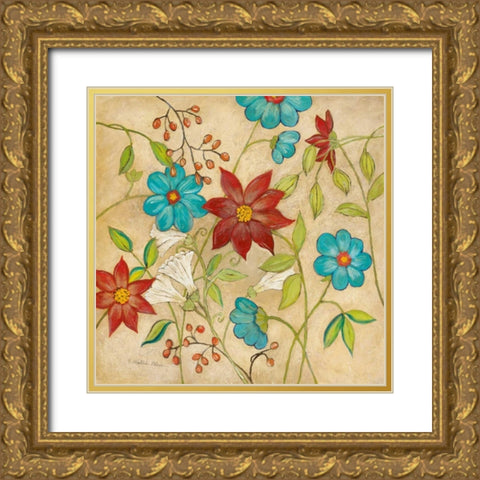Cottage Garden I Gold Ornate Wood Framed Art Print with Double Matting by Olson, Charlene