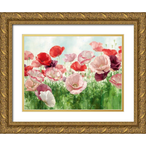 Poppies Pleasure Gold Ornate Wood Framed Art Print with Double Matting by Levashov, Igor