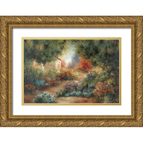 Garden In Arles Gold Ornate Wood Framed Art Print with Double Matting by Robinson, Carol