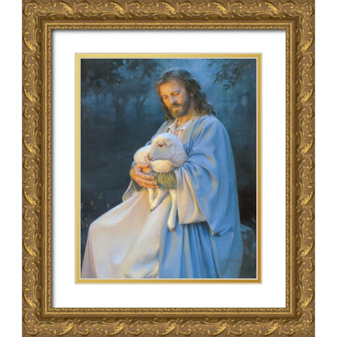 I Know My Sheep Gold Ornate Wood Framed Art Print with Double Matting by Lawrence, Kathy
