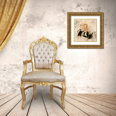 White Peony II Gold Ornate Wood Framed Art Print with Double Matting by Robinson, Carol