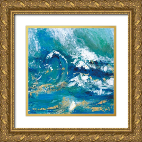 Big Surf III Gold Ornate Wood Framed Art Print with Double Matting by Tava Studios