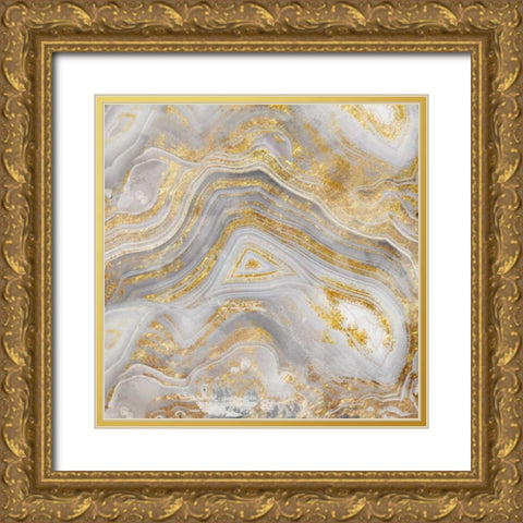 Agate Allure II Gold Ornate Wood Framed Art Print with Double Matting by Nan