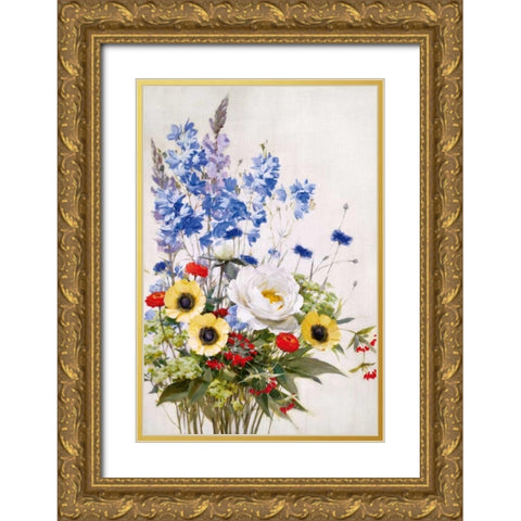 Wild Garden II Gold Ornate Wood Framed Art Print with Double Matting by Daniels, Rogier