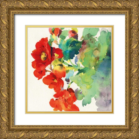 Begonia I Gold Ornate Wood Framed Art Print with Double Matting by Troise Heidel, Theresa