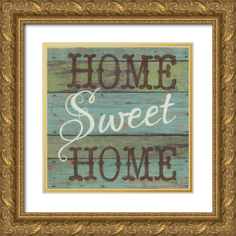 Home Sweet Home Gold Ornate Wood Framed Art Print with Double Matting by Tava Studios