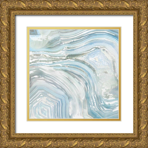 Agate in Blue II Gold Ornate Wood Framed Art Print with Double Matting by Nan