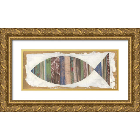 Ichthus Gold Ornate Wood Framed Art Print with Double Matting by Tava Studios