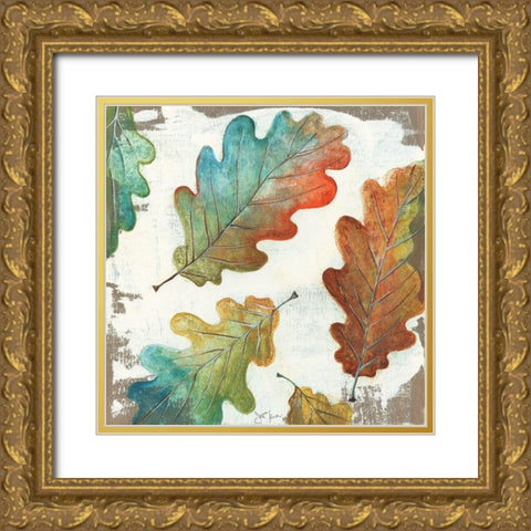 Fall Leaves II Gold Ornate Wood Framed Art Print with Double Matting by Tava Studios