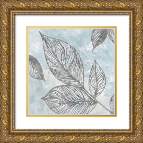Soft Silhouette Gold Ornate Wood Framed Art Print with Double Matting by Tava Studios