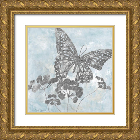 Soft Silhouette Gold Ornate Wood Framed Art Print with Double Matting by Tava Studios