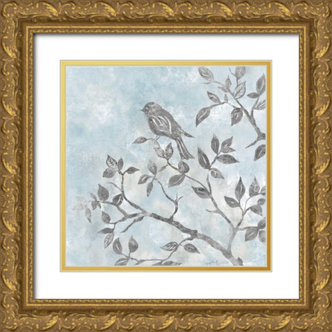 Soft Silhouette Gold Ornate Wood Framed Art Print with Double Matting by Tava Studios