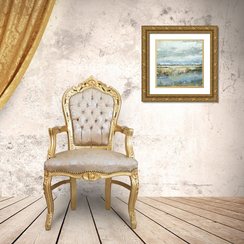 Coastal Marsh Gold Ornate Wood Framed Art Print with Double Matting by Tava Studios