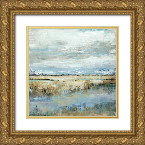 Coastal Marsh Gold Ornate Wood Framed Art Print with Double Matting by Tava Studios