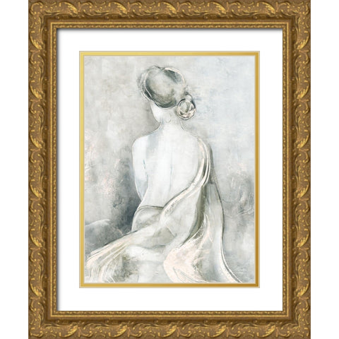 Sweet Serenity Gold Ornate Wood Framed Art Print with Double Matting by Tava Studios