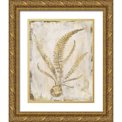 Venetian Frond Gold Ornate Wood Framed Art Print with Double Matting by Tava Studios