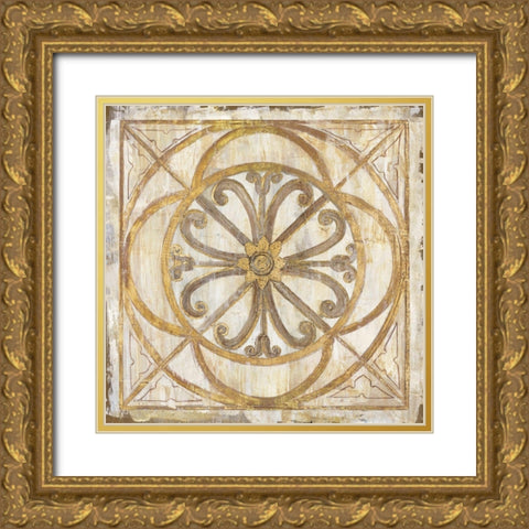 Venetian Mosaic Gold Ornate Wood Framed Art Print with Double Matting by Tava Studios