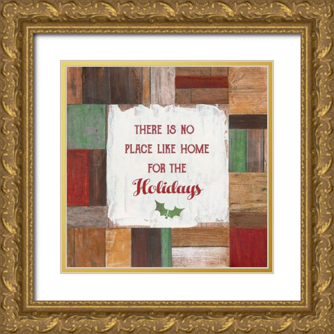 No Place Like Gold Ornate Wood Framed Art Print with Double Matting by Tava Studios