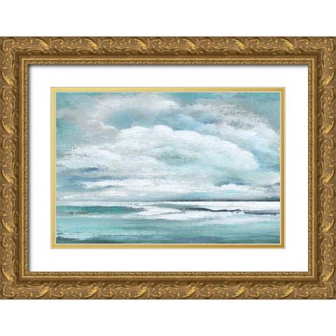 Billowing Clouds Gold Ornate Wood Framed Art Print with Double Matting by Tava Studios