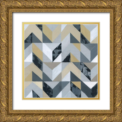 Geometric I Gold Ornate Wood Framed Art Print with Double Matting by Tava Studios