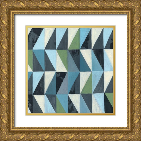 Geometric III Gold Ornate Wood Framed Art Print with Double Matting by Tava Studios