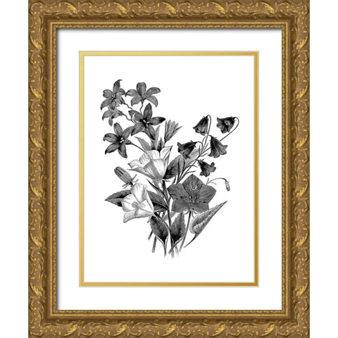 Botanical Black and Gold Ornate Wood Framed Art Print with Double Matting by Donovan, Kelly