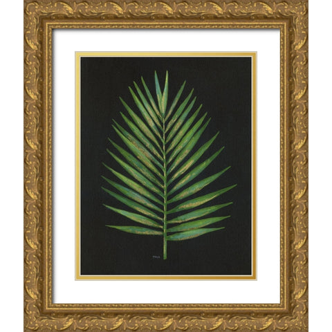 Midnight Palm Gold Ornate Wood Framed Art Print with Double Matting by Tava Studios