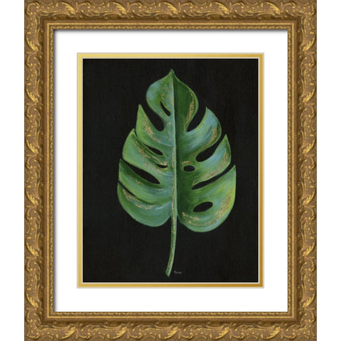 Midnight Gold Ornate Wood Framed Art Print with Double Matting by Tava Studios