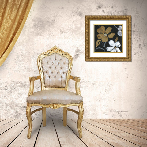 Moonlight Garden I Gold Ornate Wood Framed Art Print with Double Matting by Tava Studios