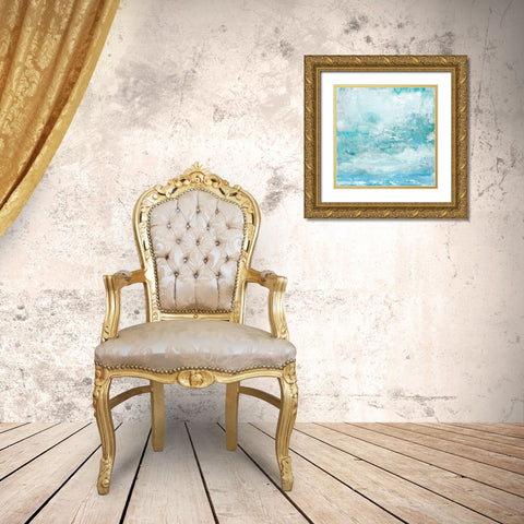 Aqua Skies Gold Ornate Wood Framed Art Print with Double Matting by Tava Studios