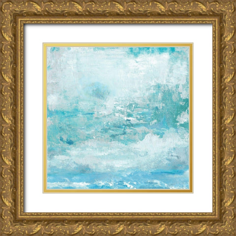 Aqua Skies Gold Ornate Wood Framed Art Print with Double Matting by Tava Studios