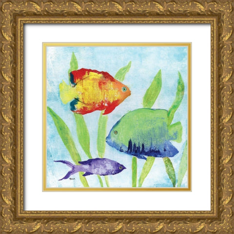 Iridescent Fish II Gold Ornate Wood Framed Art Print with Double Matting by Tava Studios