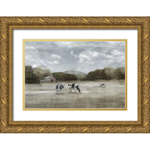 Country Satisfaction Gold Ornate Wood Framed Art Print with Double Matting by Nan
