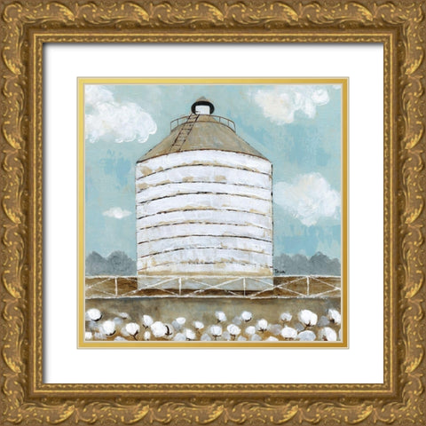 Mill Creek Farm Silo Gold Ornate Wood Framed Art Print with Double Matting by Tava Studios