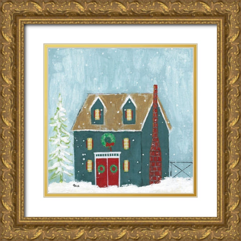 Ready For Christmas Gold Ornate Wood Framed Art Print with Double Matting by Tava Studios