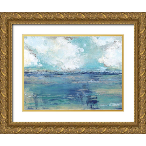 Oceans Away Gold Ornate Wood Framed Art Print with Double Matting by Tava Studios