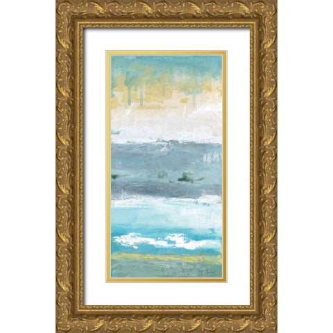 Beach Walk II Gold Ornate Wood Framed Art Print with Double Matting by Tava Studios