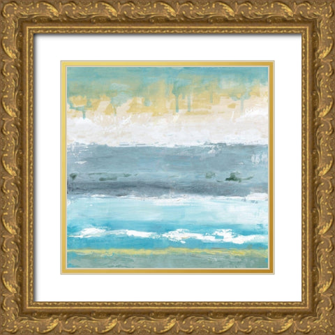 Ocean Tides Gold Ornate Wood Framed Art Print with Double Matting by Tava Studios