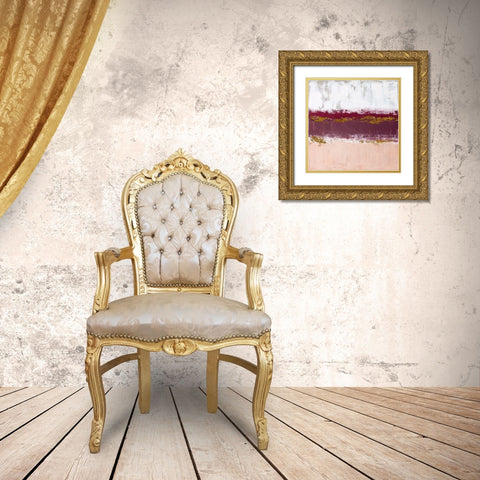 Springtime In Gold Ornate Wood Framed Art Print with Double Matting by Tava Studios
