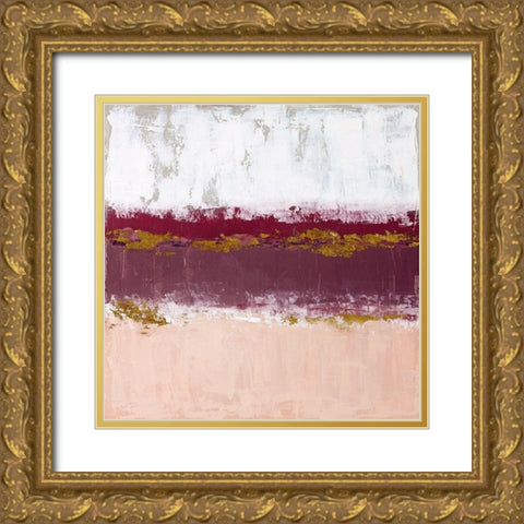 Springtime In Gold Ornate Wood Framed Art Print with Double Matting by Tava Studios