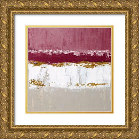 Springtime In Gold Ornate Wood Framed Art Print with Double Matting by Tava Studios